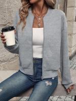 Chaqueta De Cierre De Cremallera De Color Sólido Para Mujer Estilo Casual Y Moda Durable Y Lujosa Para Otoño E Invierno - details 4