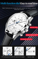 Reloj De Negocios Para Hombre OLEVS 2880 Con Correa De Cuero Resistente Al Agua Cronógrafo Reloj De Pulsera Con Fecha Y Luz - details 12