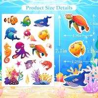 Pegatinas Impermeables De Mar Para Niños Decoraciones De Animales Submarinos Para Botellas De Agua Fiestas De Cumpleaños Suministros De Manualidades - details 3