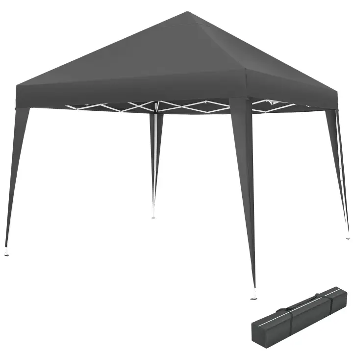 Tectake - Carpa de jardín plegable Linosa 3 x 3 m, Práctica carpa plegable para jardín, Sólida estructura de acero con revestimiento en polvo, Pies con anclaje ajustables en altura - 1