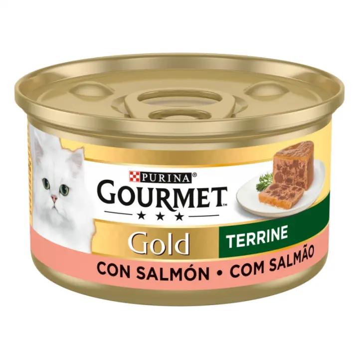 Purina Lata Para Gatos Gourmet Gold Terrine Salmon Pack 24 X 85 Gr - 1