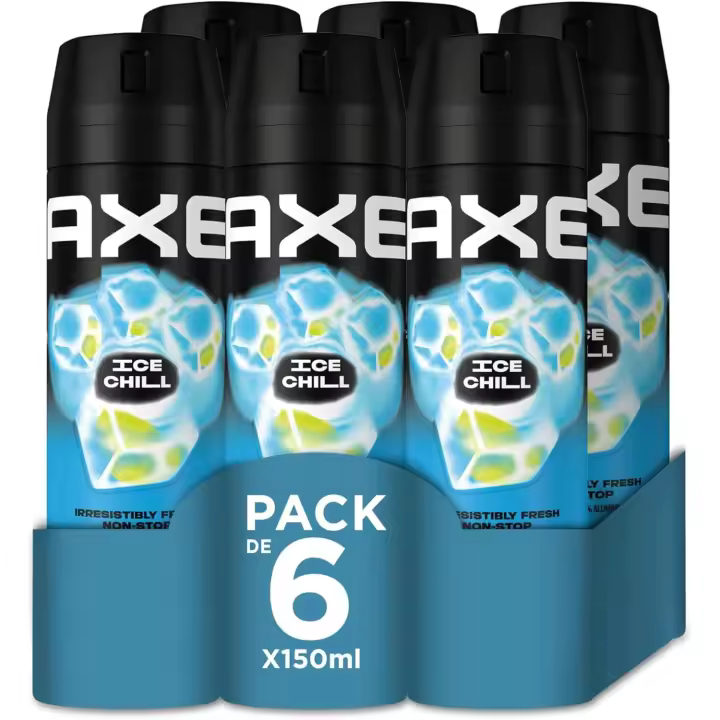 Axe Ice Chill Desodorante Aerosol - 150 ml - Pack de 6 botes - 1