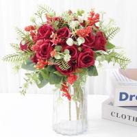 1/3Pcs Arreglo De Flores Artificiales Rosa Para Decoración De Hogar Y Jardín Decoración De Boda Y Fiestas Fake Flowers Garden Wedding Party Decoration - details 7