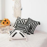 REINO MANSIDI SL - Pack de 2 -Relleno incluido  45x45 Funda de cojin con Relleno incuido . Tela algoldon, sueve y comodo Color Blanco y Negro - details 0