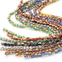 48Pcs/Lot 6mm Cristal Genuino De Vidrio Pintado Redondo Pequeño Separador Para Creación De Joyas Pulseras Collares Accesorios - details 2