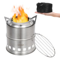 Estufa De Camping Lixada De Acero Inoxidable Para Leña Y Alcohol Estufa De Cocina Al Aire Libre Para Picnics BBQ Viajes Sin Ventilador - details 31