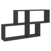 vidaXL Estante de pared madera contrachapada 100x18x53 cm Blanco, Negro, Gris Mueble Almacenaje Estantería para Oficina, Estudio, Dormitorio Estantería/Librería/ mueble de Almacenamiento - details 4