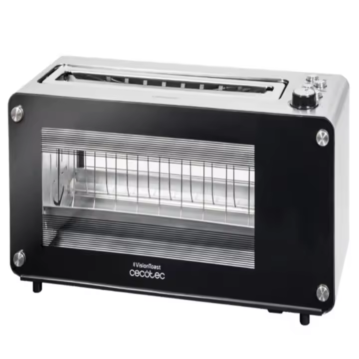 Tostadora VisionToast 1260W, 2 Tostadas, Ventanas de Cristal, Ranura XL, 7 Niveles de Tostado Cecotec - 1