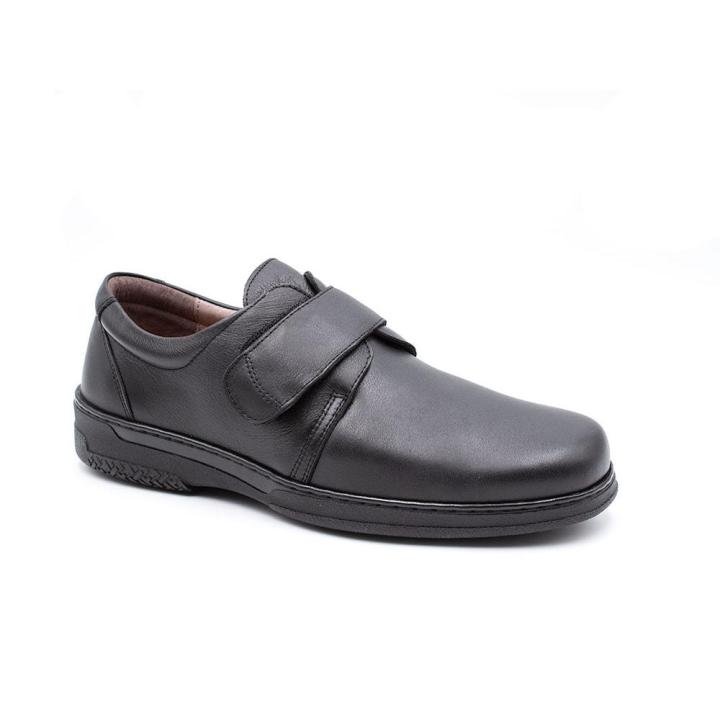 primocx 6984 Zapato mocasín de ancho especial,tira adhesiva,con suela de goma antideslizante, para diabéticos, para caballero