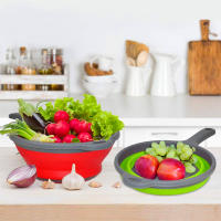 Colador De Cocina Extensible Con Manija Larga Colador Collapsible Para Verduras Frutas Pasta Eco-amigable PP+TPR - details 5