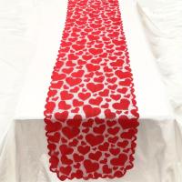 1pc Romántico Corredor De Mesa En Encaje Rojo Con Deseño De Corazón Para Decoración Del Hogar Día De San Valentín - details 0