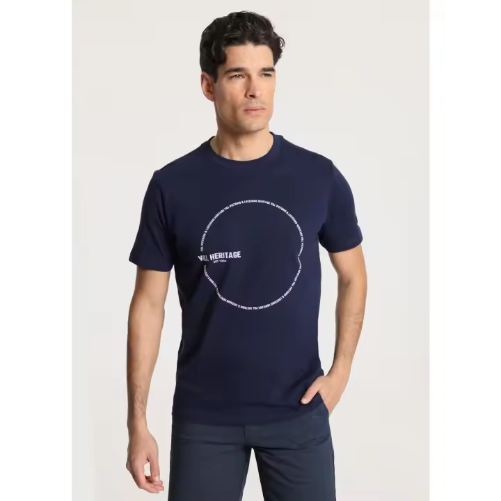 Victorio & Lucchino - Camiseta de manga corta con dibujo circular en el pecho - 1