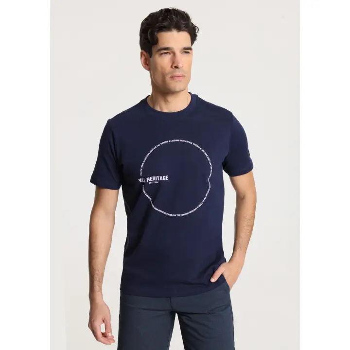 Victorio & Lucchino - Camiseta de manga corta con dibujo circular en el pecho - 1