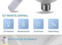 Soporte De Luces E27 Con Control Remoto Inalámbrico Para Bombillas LED Base De Lámpara Colgante Con Timer Inteligente Para Ceilinador - details 1