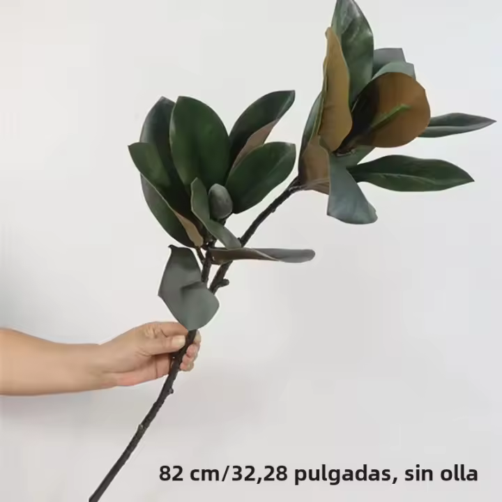 Gran Planta Artificial De 82cm Ficus Falsa Palma Hojas De Latón Falsa Planta Tropical Para Hogar Jardín Material Plástico Verde - 1