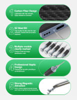 RELIFE RL-729 Set De Destornilladores De Fibra De Carbono Y Acero Para Desmontaje De Cables Y Plugs De Teléfonos Móviles Incluye Destornillador Cannon King Y0.6/0.8/+1.5/+2.5/T1 Con Mango Multifuncional Y Resistente Al Desgaste - details 1