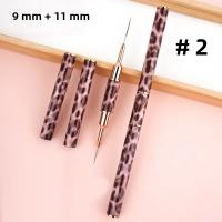 Set De 5 Pinceles De Arte De Uñas Con Diseño De Leopardo Herramienta Profesional Para Dibujar Líneas Estriadas En Gel UV Y Pintura De Uñas - details 10