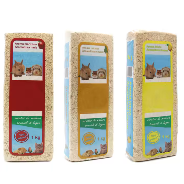 Pack de 3Kg Virutas de Madera Lecho Higienico para Mascotas Serrín para Gato Animales Pequeños Hámster Conejo Loro Ardilla - 1