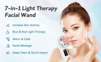 Masajeador Facial Recargable, Aparatos Contra Arruga y Edad, Terapia de luz roja para arrugas de cara y cuello, varita facial antienvejecimiento, moho frío y herramientas de cuidado de la piel de limpieza profunda caliente. - details 0