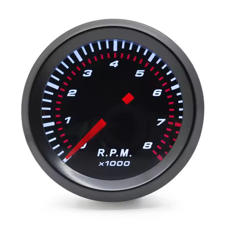 Tacómetro Automóvil 0-8000 RPM Con Lente De Humo Y LED Blanco Para 1-8 Cilindros Medidor De Velocidad De Rotaciones De Motor 52mm - 1