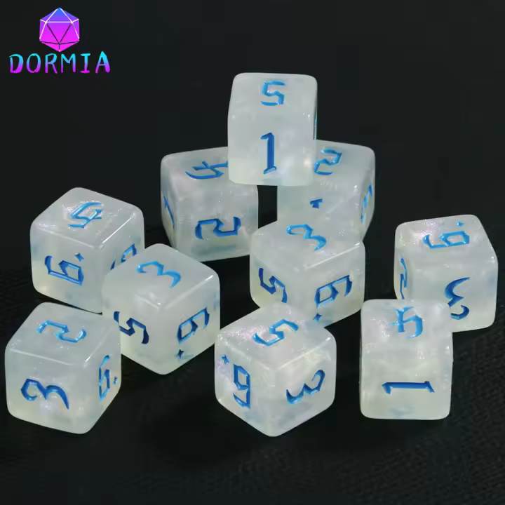 Dormia D6 Dados Personalizados De Alta Calidad En Acrílico Con Tinta Colorida Estilo Retro Para Juegos De Rol Y Entretenimiento - 1