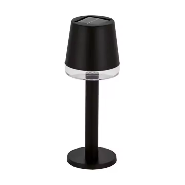 Well Home Lámpara de Mesa solar luces LED blanco cálido en color Negro Ø8x21cm - 1