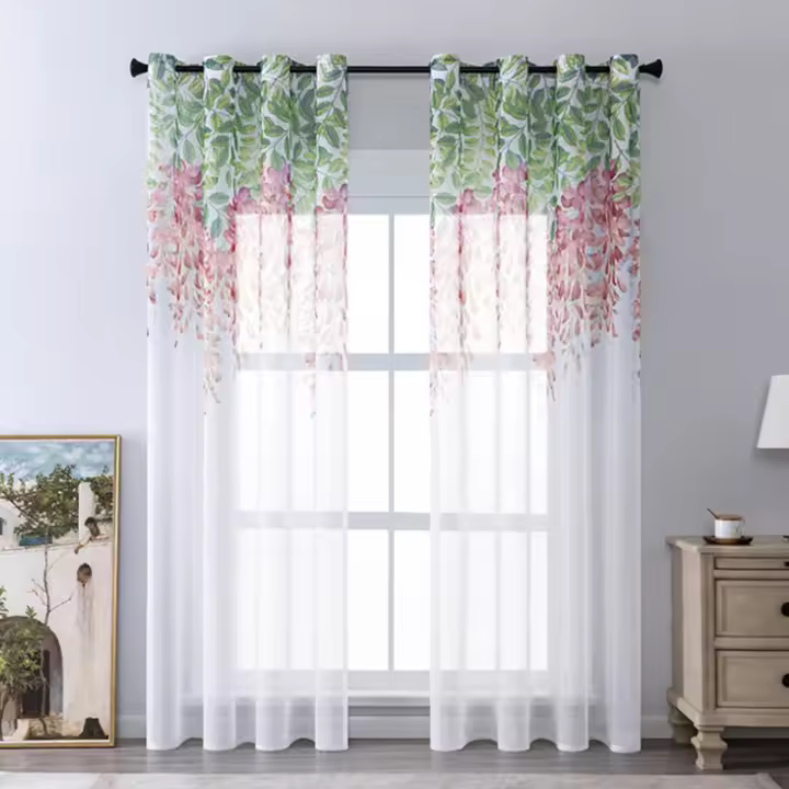 BIT Balcón salón cortina opaca permeable a la luz, una pieza, An:100cm * L:220cm, perforada - 1