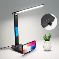 Lámpara De Escritorio LAOPAO 10W QI Carga Inalámbrica Con Calendario Alarma De Temperatura Y Luz De Escritorio Protección Ocular Para Negocios Y Estudio - details 2