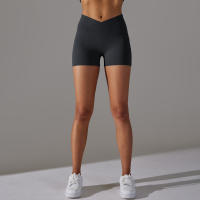 Shorts Deportivos Sin Costuras Cintura Alta Push up Yoga Elásticos Para Gimnasio Y Correr Shorts Transpirables De Poliéster Y Nylon - details 36