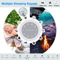 Máquina de sonido para dormir 24 tipos de sonido natural calmante 7 tipos de luces respiratorias de color y luces nocturnas con función de memoria de cronómetro recargable máquina portátil de ruido blanco adecuada para bebés, niños y adultos - details 1