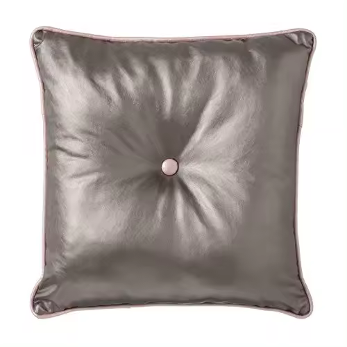 Dcasa - Cojin Liso de Color Gris Claro 40x40 Glammy - 1