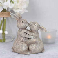 Decoración De Resina De Conejito Lindo Para Jardín Interior Exterior Decoración De Pascua Figura De Conejito Moderna Para Mesa - details 5