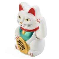 Gato De La Suerte Con Brazo Moviéndose Electrónico 5 Pulgadas Decoración Para Tienda Nueva Regalo Armadura De Plástico Estilo Moderno - details 13