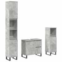 vidaXL Set muebles de baño 2 piezas madera contrachapada gris hormigón - details 1