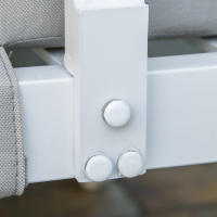 Juego de 3 muebles de Jardín en forma de L con Mesa Auxiliar y juguetes, Aluminio Blanco CREAM Para Balcón y Terraza - details 4