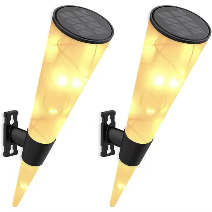 Paquete de 2 Luces Solares de pantalla para Exterior, decoración, lámpara solar para Exterior, Luz de Jardín, Terraza, Luz Blanca Cálida, luz LED de pared para exteriores [Clase de eficiencia energética A ++] - 1