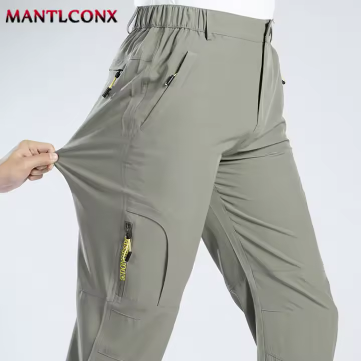 Pantalones Casuales Para Hombre XL-5XL Ligeros Y Secado Rápido Pantalones De Verano Para Senderismo Y Camping Estilo Deportivo Con Bolsillos Cintura Media Talla Ajustable - 1