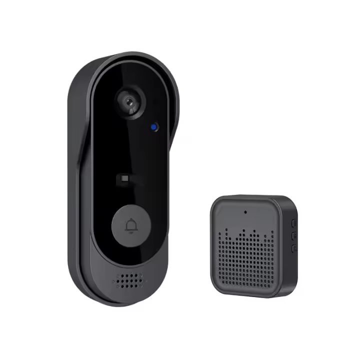 Timbre de Casa inteligente WIFI with Cámara impermeable, Visión Nocturna HD, de sciciciciudad Alarma, videooportero inalámbrico - 1