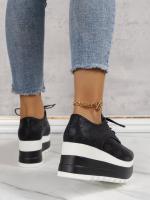 Zapatos De Plataforma Con Tacón Para Mujer Zapatos Casuales Con Cordones Altos Cómodos Y Transpirables Zapatillas Con Suela Gruesa Para Exterior - details 7