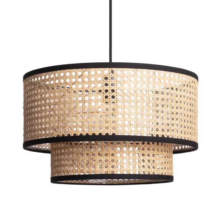 Ledkia Lámpara Colgante Ratán Huela Doppio Natural - 1