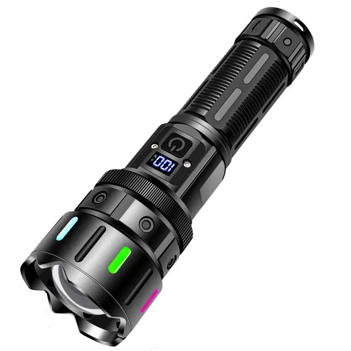 Linterna de luz potente de larga duración, recargable, para exteriores, conveniente iluminación de emergencia, zoom, linterna táctica de largo alcance - 1