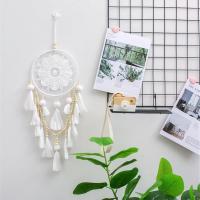 Blanco hecho a mano macrame Dreamcatcher con borlas decoración Boho circular Dreamcatcher para la decoración de pared, niños dormitorio, Decoración el hogar - details 3