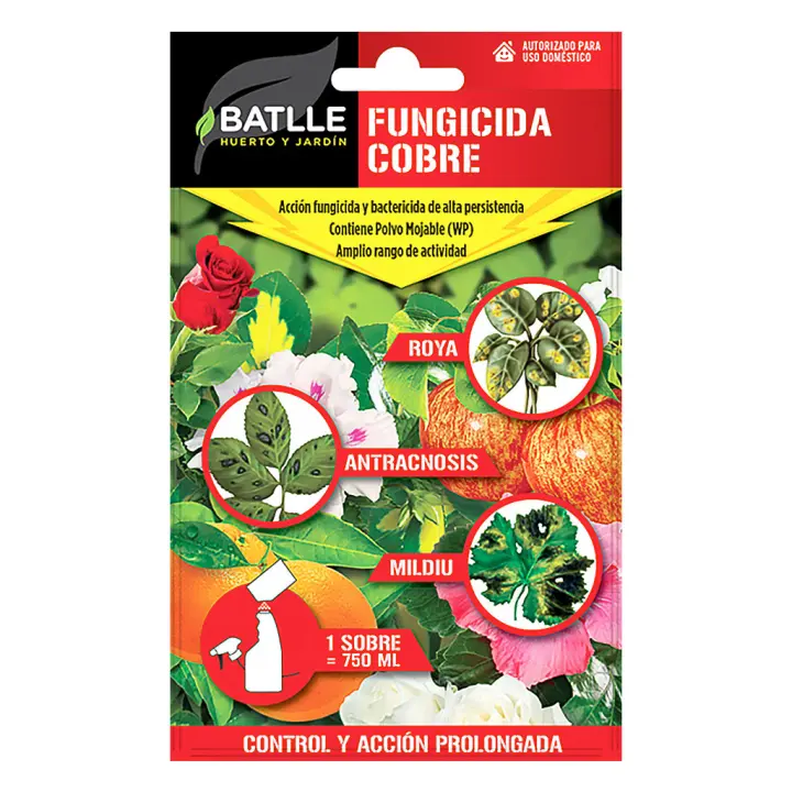 Fungicida de Cobre de Sobre Batlle para Jardín 5 litros - Control de Hongos y Enfermedades en Plantas - Fertilizante de Calidad para el Cuidado de Jardines - 1