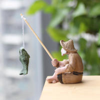 Figura De Resina Hombre De Pesca Adorno Para Jardín Micro-Landscape Obra De Arte Para El Jardín Sin Ingredientes Químicos Peligrosos - details 0