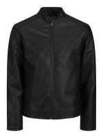 JJ REBEL Jrebcaleb - Chaqueta Estilo Biker para Hombre Efecto Piel | Cazadora ligera con cremallera - Negro (12264054) - details 0