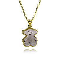 Collar, Cadena de collar, juego de pendientes, Gargantilla, pendientes, Cadena, Colgante, joyería, Oso animal de Maple inoxidable para Mujer - details 3