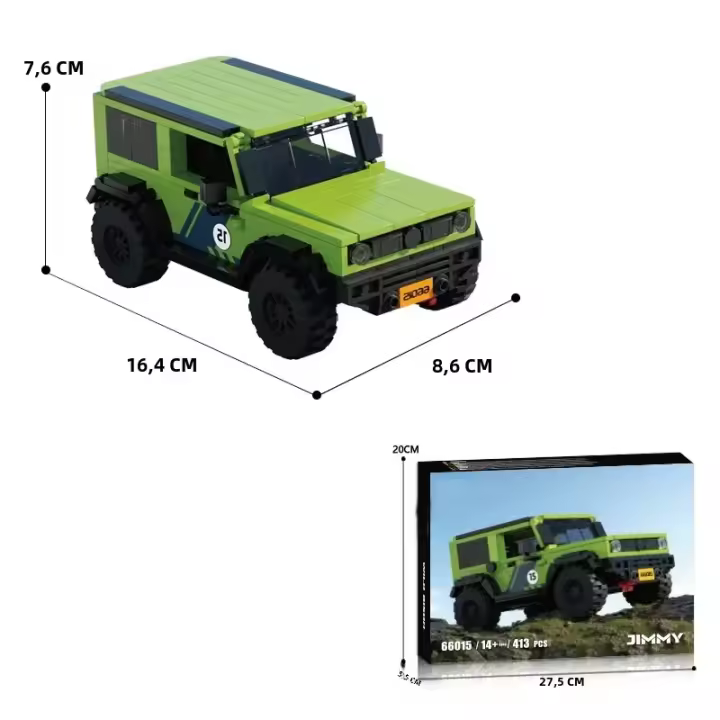 Bloques De Construcción De Vehículo Off-Road Para Ciudad 413PCS SUV De Carreras Modelo De Coche Juguete DIY Para Niños Regalos De Vacaciones Bloques Conectables De Viaje - 1