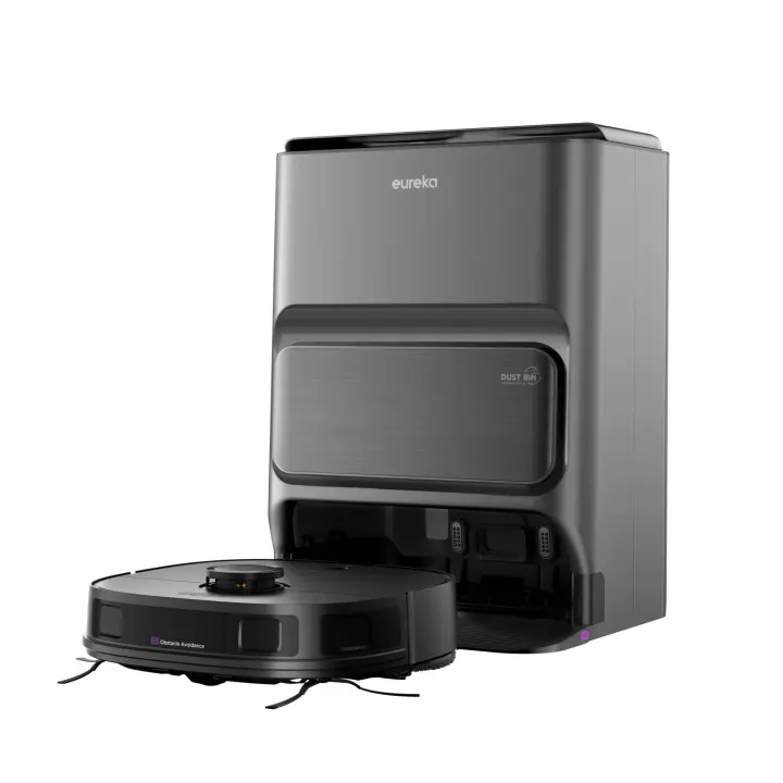 Eureka J12 Ultra Robot Aspiradora Friegasuelos con Estación Automática de Vaciado, Lavado y Secado, Robot Aspirador de 5000 Pa, Mopa Rotativa, Navegación Doble LiDAR, Evitación de Obstáculo 3D IA - Negro - 1