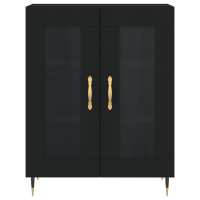 vidaXL Aparador alto madera contrachapada negro 69,5x34x180 cm - details 4