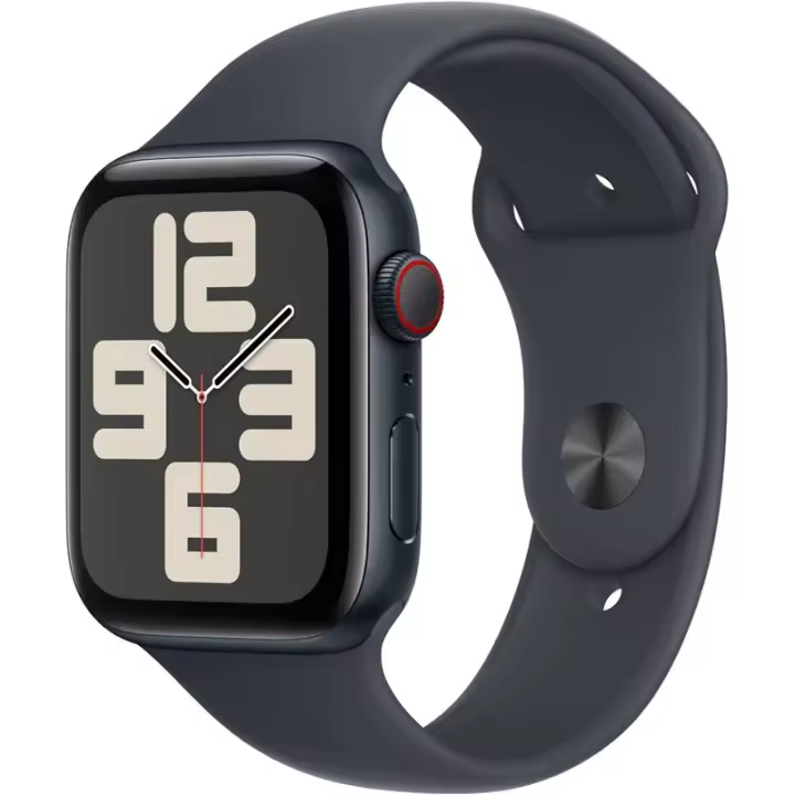 Apple Watch SE 2024 GPS celular de aluminio de 44 mm con banda Midnight Sport M/L - 1